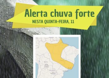 Alerta de chuva forte para esta quinta-feira (11)