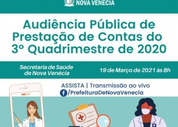 Secretaria de Saúde de Nova Venécia realiza Audiência Pública Online de Prestação de Contas do 3º Quadrimestre de 2020