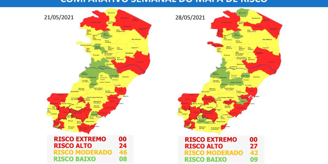 Governo do Espírito Santo divulga 57º Mapa de Risco Covid-19