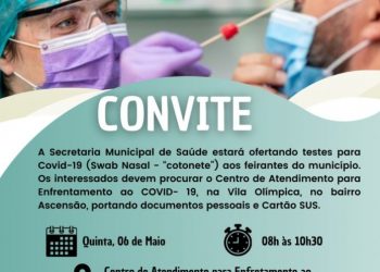 Prefeitura de Nova Venécia ofertará gratuitamente testes Swab Nasal para Feirantes