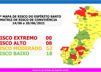 Governo do Espírito Santo divulga 59º Mapa de Risco Covid-19
