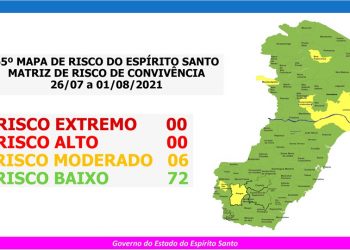 Governo do Espírito Santo divulga 65º Mapa de Risco Covid-19