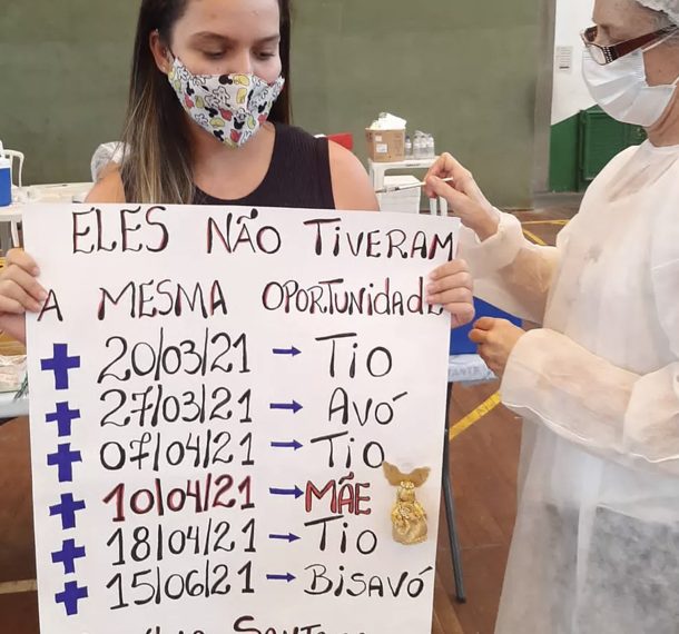 Garota que perdeu a mãe e 5 parentes para a Covid comove ao ser imunizada