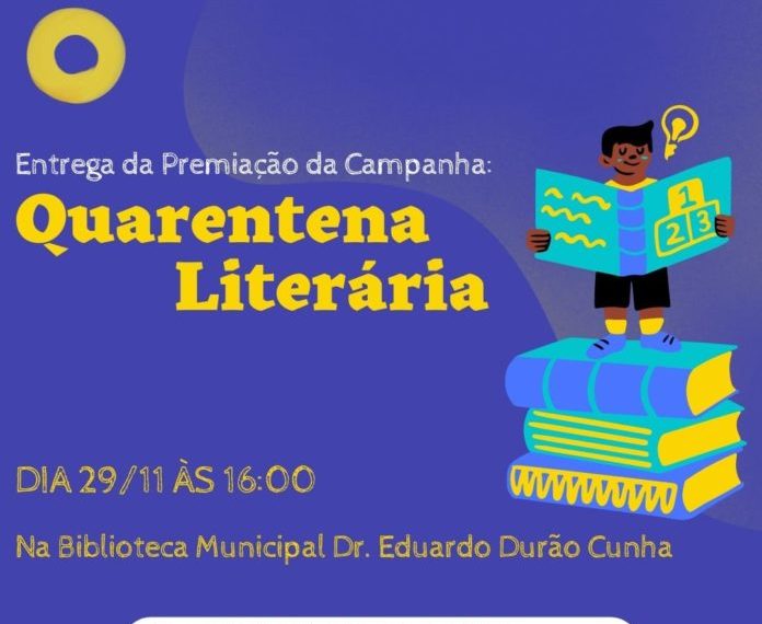 Secretaria de Cultura e Turismo entrega nesta segunda feira (29) a premiação da campanha Quarentena Literária