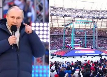 Em estádio cheio, Putin discursa sobre guerra: “Nunca tivemos tanta força”