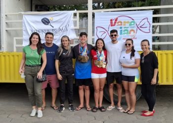 Atletas de Nova Venécia se sagram campeões estaduais de Beach Tennis
