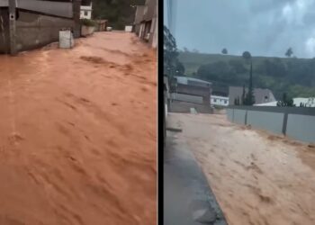 Temporal no Sul do ES provoca alagamentos, queda de muro e leva Defesa Civil a emitir alerta