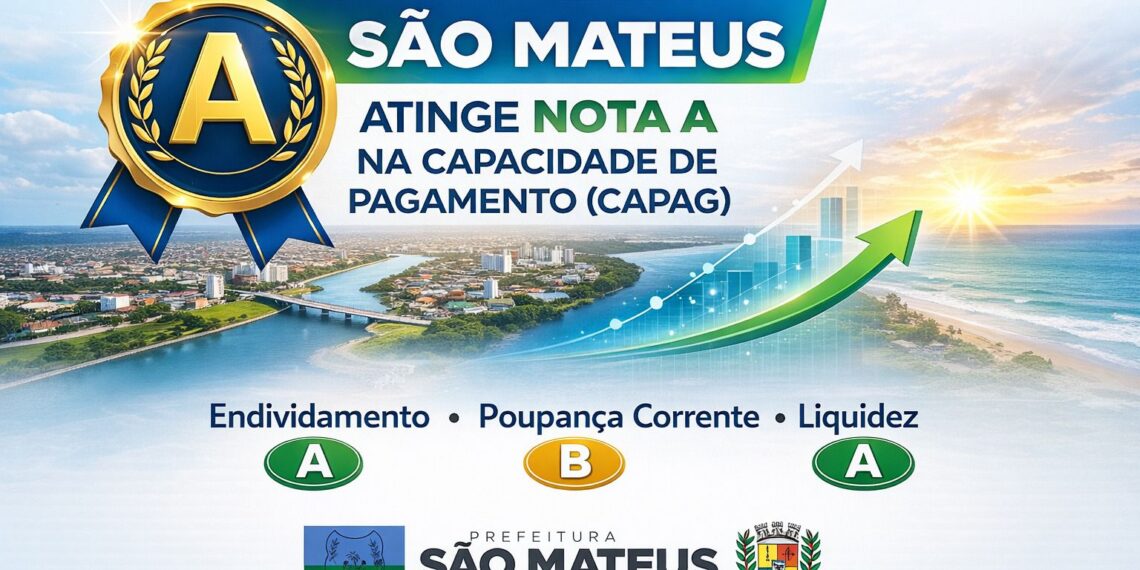 Pela primeira vez desde 2018, São Mateus atinge nota máxima em capacidade de pagamento