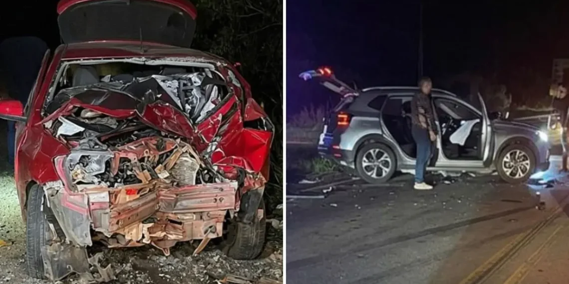 Batida frontal entre três veículos na BR-259 em João Neiva mata uma pessoa e deixa três feridos
