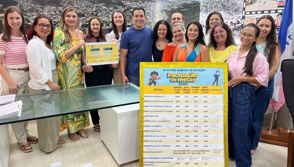 São Gabriel da Palha oficializa pactuação de metas para 2026 com foco na alfabetização na idade certa