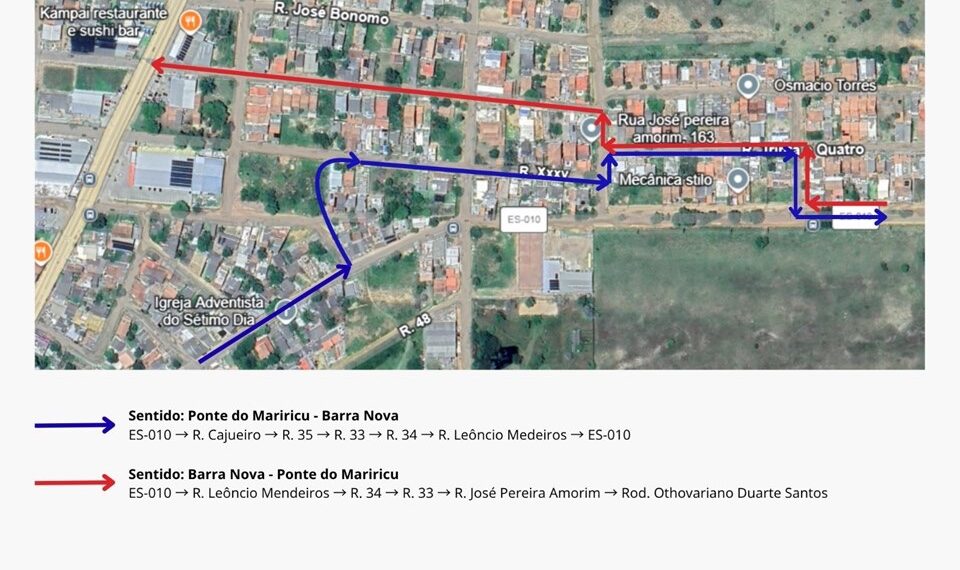 Rodovia ES-010 em Guriri ficará bloqueada de 11 de maio a 21 de junho para obras de macrodrenagem