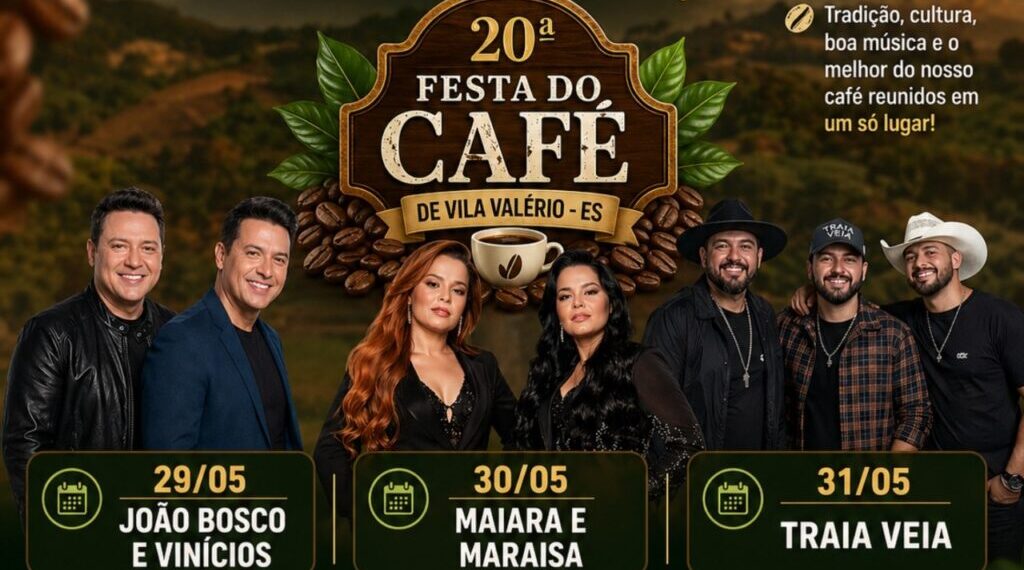 Três dias de música, cultura e negócios: começa a 20ª Festa do Café em Vila Valério