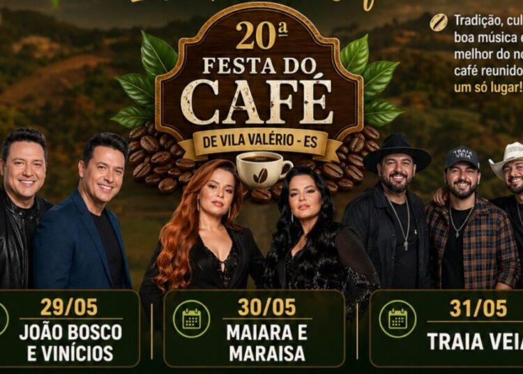 Três dias de música, cultura e negócios: começa a 20ª Festa do Café em Vila Valério