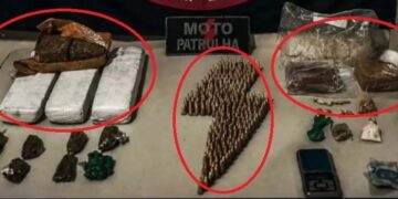 PM realiza cerco em Linhares e apreende crack, maconha e material para embalo