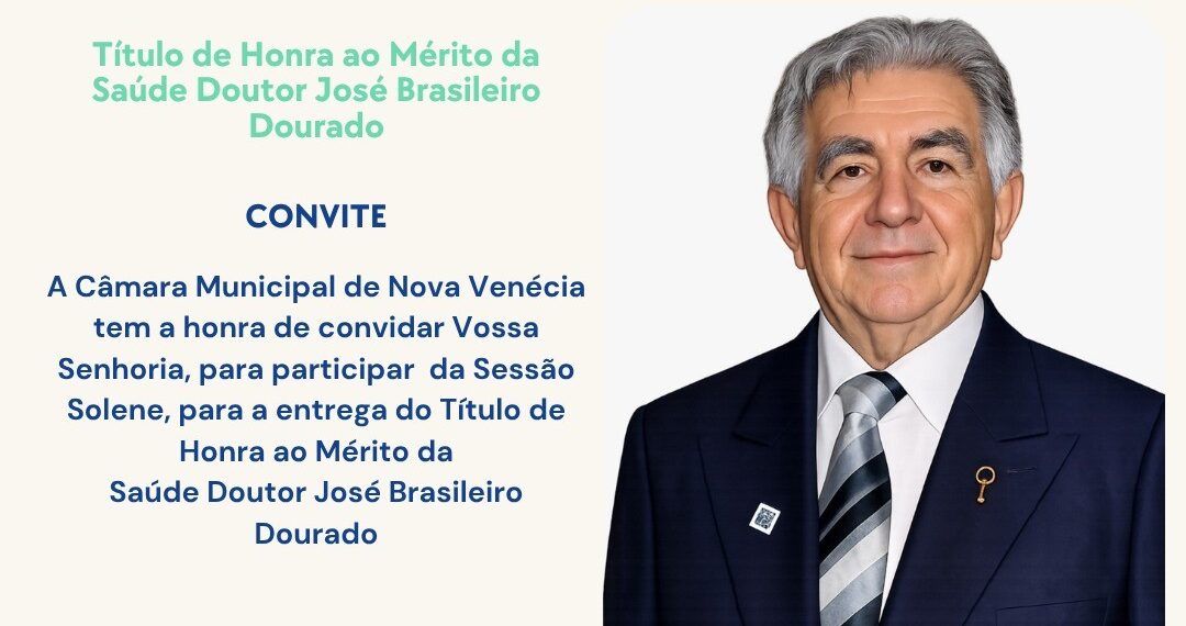 Câmara de Nova Venécia entrega Título de Honra ao Mérito da Saúde a 13 personalidades nesta quarta (20)
