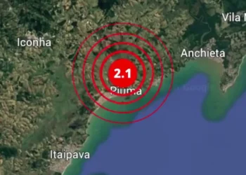 Tremor de magnitude 2.1 atinge Piúma, no Espírito Santo, neste sábado (20)